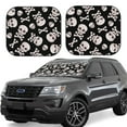 thumbnail image 1 of Lukts black white Skull bone Print 2 Piece Car Sun Shade Windshield,Foldable Car Shade Front Windshield with Keeps Your Vehicle Cool-Medium, 1 of 6