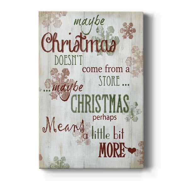 Wexford Home "Christmas Means More" - Typography Premium Gallery Wrapped Canvas Wall Art 24" x 32"