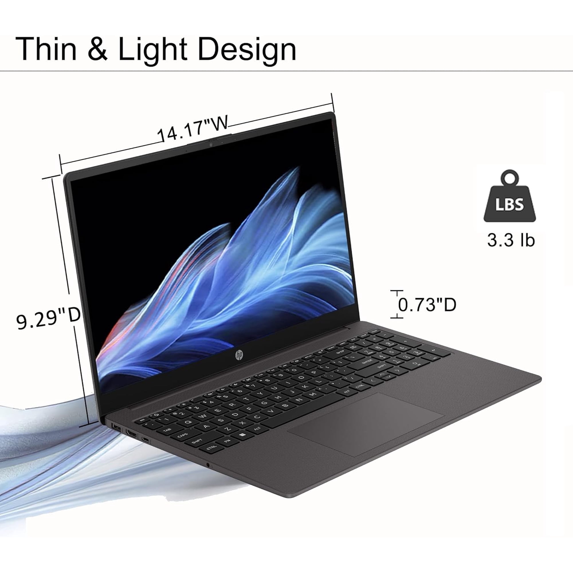 HP 255 G10 Business Laptop, AMD Ryzen 7 7730U Processor, 16GB RAM