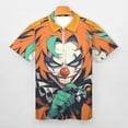 thumbnail image 3 of Psychedelic Clown Joker Men Zipper T-shirt Summer Casual Short Sleeve T-shirt Top, 3 of 7