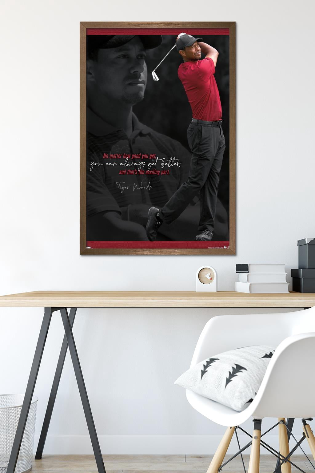 Tiger Woods - Always Get Better 24.25" x 35.75" Framed Poster, by Trends International