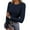 05-Navy Blue, variant on Women Summer Long Sleeve Shirts Ribbed Knit Crewneck Fitted Basic Tee Going Out Tops Casual Workout Outfits