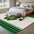 thumbnail image 4 of St.Patrick's Day Shamrock Area Rugs 5'x8', Washable Small Throw Rugs for Classroom Bedroom, Lucky Green Leaves Farmhouse Plaid Indoor Outdoor Rug Non-Slip Low Pile Carpet Runner Reversible Floor Mats, 4 of 8