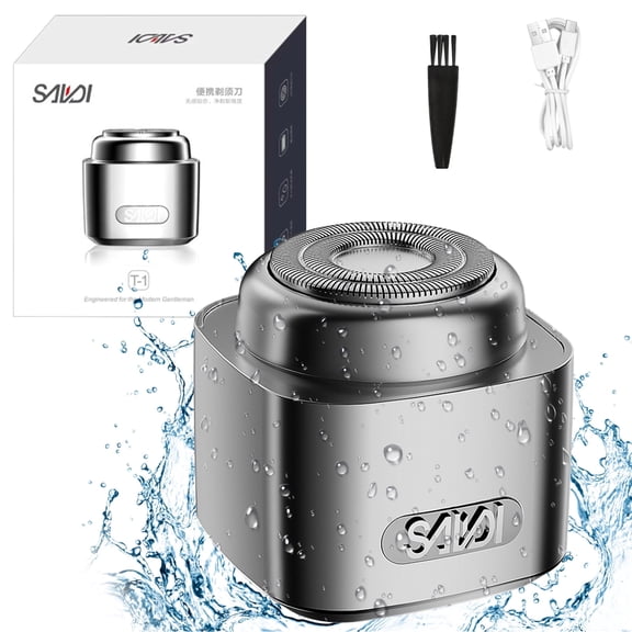 Mini Electric Shaver for Men: Portable Electric Razor with Mirror Cap, 72000 RPM High-Speed Waterproof Beard Trimmer for Home Car Travel, Silver