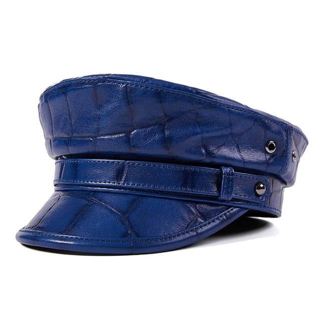 Casquette de Mode pour Femmes en Cuir PU Visière Béret Automne