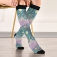 thumbnail image 5 of FORMRS Womens Knee High Socks Casual Long Thick Travel Daily Wear, 2 Pairs, Purple Forest Scene, 5 of 6