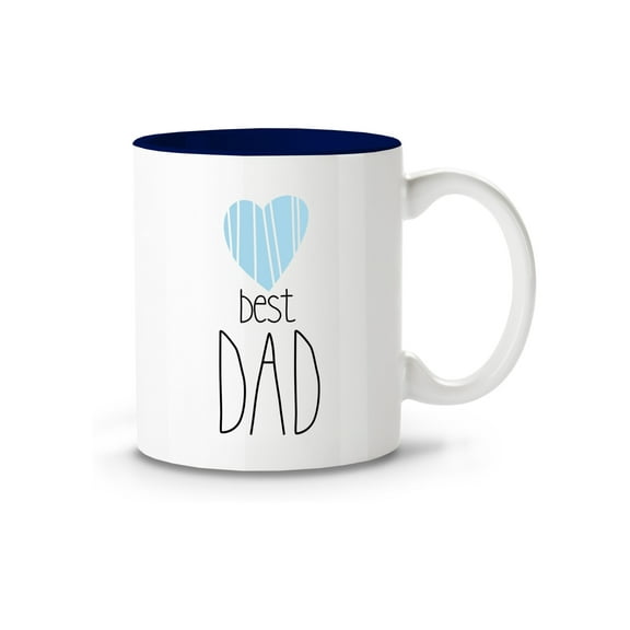 Best Dad Tea Cup - Daddy Christmas Gifts Xmas Birthday Father's Day Present - Blue Ceramic Cup 11oz for Father