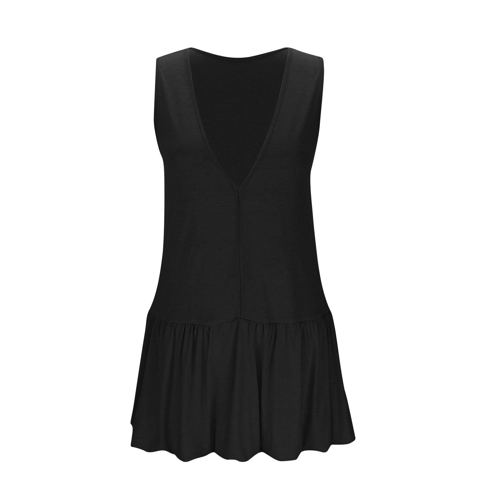 LNWUY Womens Athletic Dress with Shorts Backless Bubble Tennis Dresses Workout Dress Golf Outfit Activewear with Pockets Black M