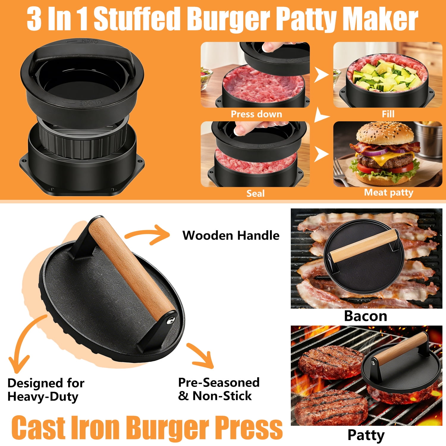 28 pcs Griddle Accessories Kit, Flat Top Grill Tools for Blackstone and Camp Chef, Enlarged Grill Spatula Set with Basting Cover, Scraper, Burger Press Patty Maker for Outdoor Barbecue