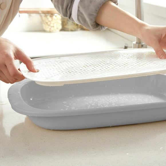 WKWeiS Cup Tray Rectangular Plastic Tea Tray Draining Household Living Room Scandinavian European Simplistic Cup Draining Tray Summer Savings Clearance