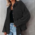 thumbnail image 4 of Sonducket Camisa de mujer Casual Botón Top Blusa de pana Blusa Abrigo de otoño Prendas para la parte del cuerpo negro XXL, 4 of 4