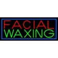 thumbnail image 1 of Blue Facial And Waxing Blue Border LED Neon Sign 10 x 24 - inches, Black Square Cut Acrylic Backing, with Dimmer - Bright and Premium built indoor LED Neon Sign for Spa interior decor and storefront., 1 of 7