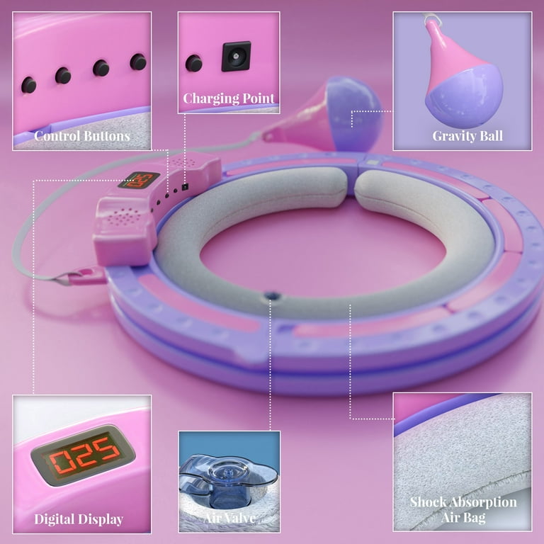Zenooze Weighted Hula Hoop with Bluetooth Smart Adjustable Fitness Equipment Small