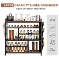 thumbnail image 4 of BNHHYYDS Metal Shoe Rack Entryway - 6 Tier 22 Pair Shoe Organizer - Wooden Top & Side Pockets - Black, 4 of 7