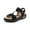 Black, variant on Pennysue Women's Air Cushion Support Sandals Brown Platform Ankle Strap Wedge Sandals 7M