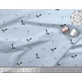 thumbnail image 3 of Soimoi Blue Rayon Fabric Black Sketch Feather & Dots Decor Fabric Printed Yard 56 Inch Wide, 3 of 3