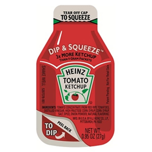 Heinz Dip & Squeeze Tomato Ketchup .95 oz Dippers Pack of 100