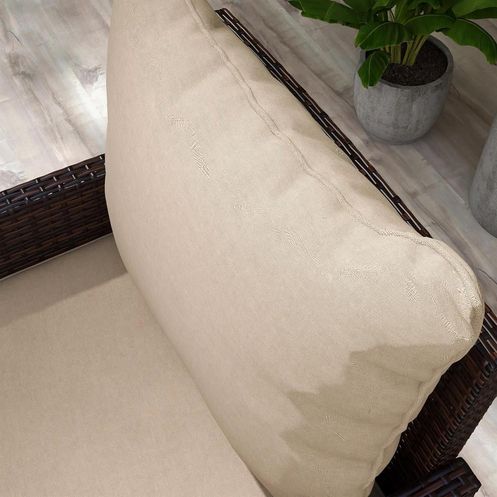 Resenkos Patio Chair Cushions, Outdoor Chair Pads,4 Patio Chair Cushions with Seat & Backrest, Fade Resistant Seat Replacement Cushion Set, Beige