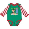 thumbnail image 3 of Inktastic Monkey First Birthday Boys or Girls Long Sleeve Baby Bodysuit, 3 of 5