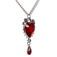thumbnail image 4 of Romance Valentine's Day Red Heart Crystals In Thorns and Roses Pendant Necklace Real Metal NK-677, 4 of 5