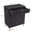 thumbnail image 3 of 2-Piece DUMBO 5-Drawer Tall Dresser & 10-Drawer Double Tall Dresser in Black, 3 of 4