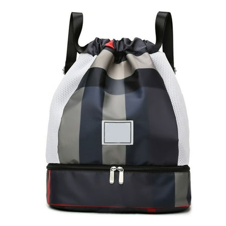 

Drawstring Waterproof Backpack with Shoe Compartment & Wet Compartment for Yoga Sports Travel Swimming
