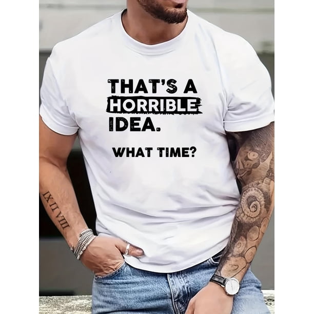 Graphic playera para hombreMens Horror Print T-Shirt - Comfortable Round Neck, Lightweight Short Sleeves - Trendy Regular Fit for Spring Summer Style - Fashionable Holiday Top Tee For Adult, Men, Wo
