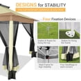 thumbnail image 5 of COBIZI 12x12 Outdoor Gazebo Pop Up Gazebo Canopy with Mosquito Netting Patio Tent Backyard Canopy with 2-Tiered Vented Top 3 Adjustable Height, Beige, 5 of 13
