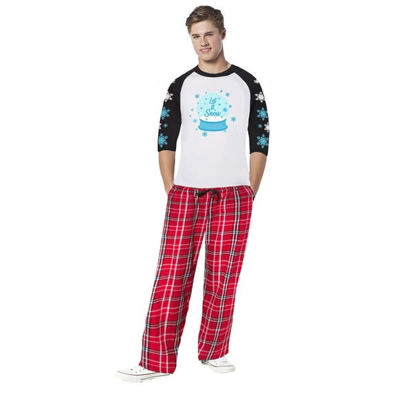 Matching Family Christmas Pajamas Men's Let It Snow 2-Piece Pajama Set