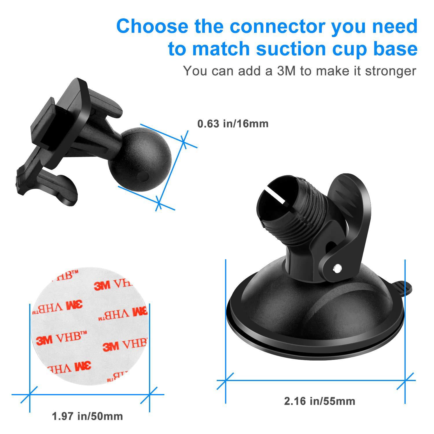 Dash Cam Suction Cup Mount Bracket Adopt Doublex2011;Sided Tape 360 Degree Adjustable Dashboard Recorder with F Heads Mini Dash Cam Holder Corro 