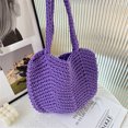 thumbnail image 4 of Bolso de mano para mujer, bolso de cubo, bolso de mano de verano, bolso de mano tejido para playa, bolso de mano para mujer (púrpura) Sywqhk Para Estrenar, 4 of 5