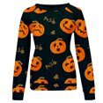 thumbnail image 4 of Sudadera de manga larga para mujer, blusa con estampado de costura y blusas sueltas Pompotops gfhjh2076, 4 of 5