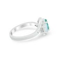 thumbnail image 6 of 3-Stone Swirl Oval Ring Paraiba Tourmaline CZ 925 Sterling Silver Size 11, 6 of 7