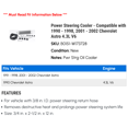thumbnail image 2 of Power Steering Cooler - Compatible with 1990 - 1998, 2001 - 2002 Chevy Astro 4.3L V6 1991 1992 1993 1994 1995 1996 1997, 2 of 2