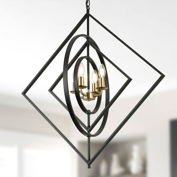 Oaks Aura 4-Light DIY Shape Chandelier Geometric Adjustable Height Pendant Light