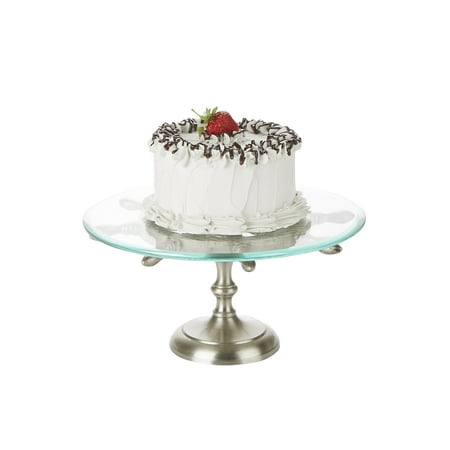 Mind Reader 20 Inch Cake Stand, Party Cake Display, Cupcake Stand Holder, Dessert Display Tray, Silver