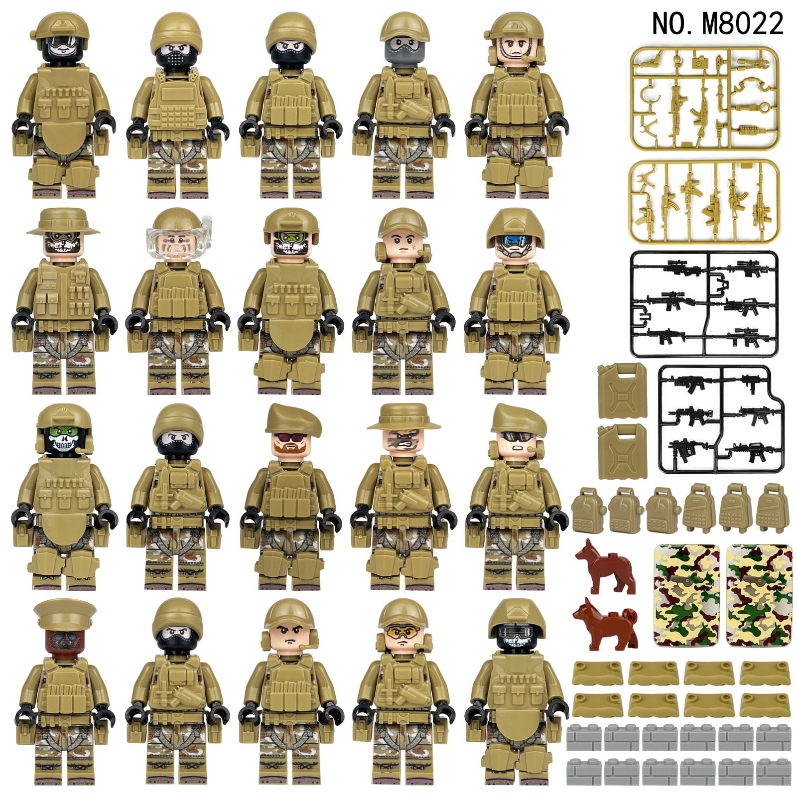 21PCS Military Army Action Figures – Desert Special Police