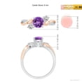 thumbnail image 4 of ANGARA Natural Amethyst and Diamond Twisted Vine Ring in 14K White & Rose Gold for Women (Size-6mm) | February Birthstone, Birthday, Anniversary, Jewelry Gift for Women | Natural Amethyst Ring, 4 of 9