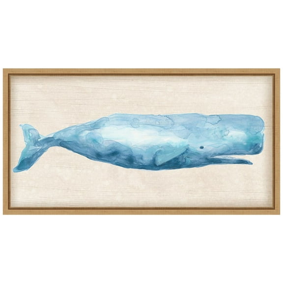Amanti Art Rustic Whale I Framed Canvas Wall Art Print