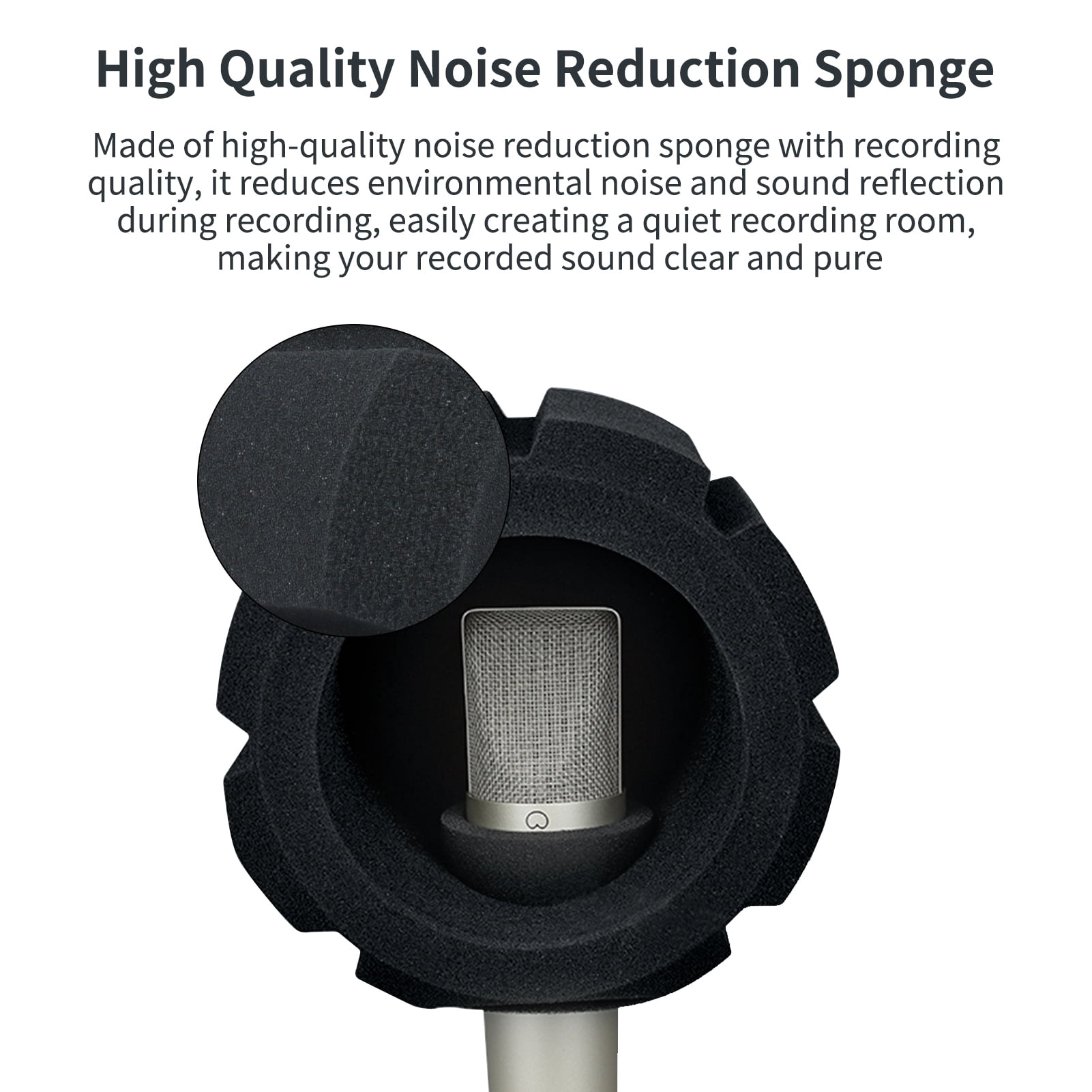 Sound-Absorbing Foam Studio Condenser Microphone Windscreen Sound-Absorbing Foam Mic Cover Foam Protective Anti-wind Cap Cover Microphone Pop Filter Portable Recording Noise Reduction and
