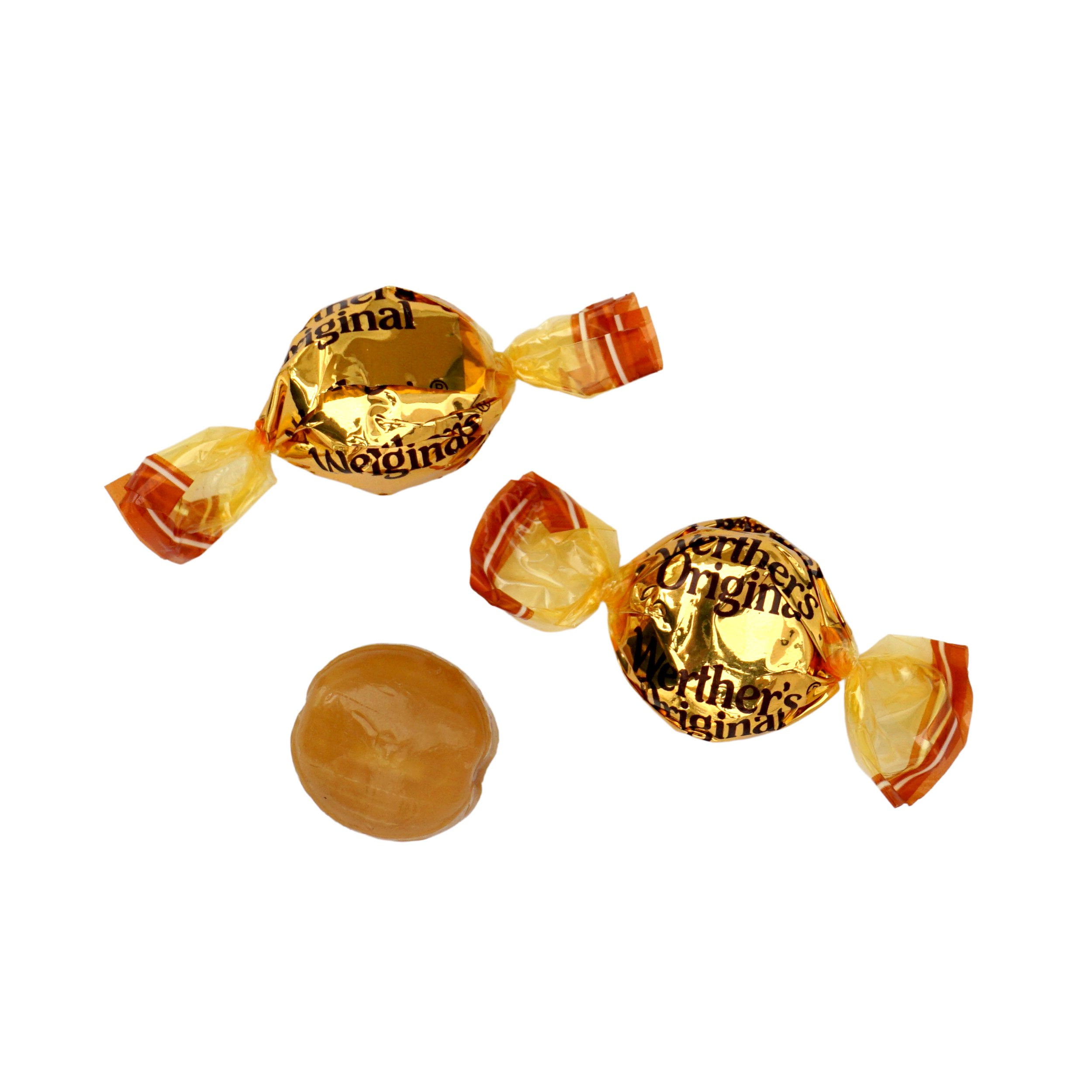 Werthers Original Creamy Caramel Filled Hard Candy, 1 Pound Bulk Bag, Individually Wrapped Werthers Caramel Filled Candy, The Hampton Popcorn & Candy Company