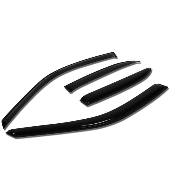 DNA Motoring WVS-T2-0178 For 1993 to 1996 Mitsubishi Mirage Sedan 4pcs Window Vent Visor Deflector Rain Guard (Dark Smoke) 94 95