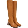 thumbnail image 3 of Sam Edelman Wade Stacked Heel Squared Toe Wide Calf Knee High Fashion Boots (Caramel Wide Calf, 8), 3 of 5
