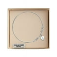 thumbnail image 3 of 8 inch Round Double Loop Bangle Bracelet w/ Heart medal charm w/ March Blue Swarovski Crystal, 3 of 3