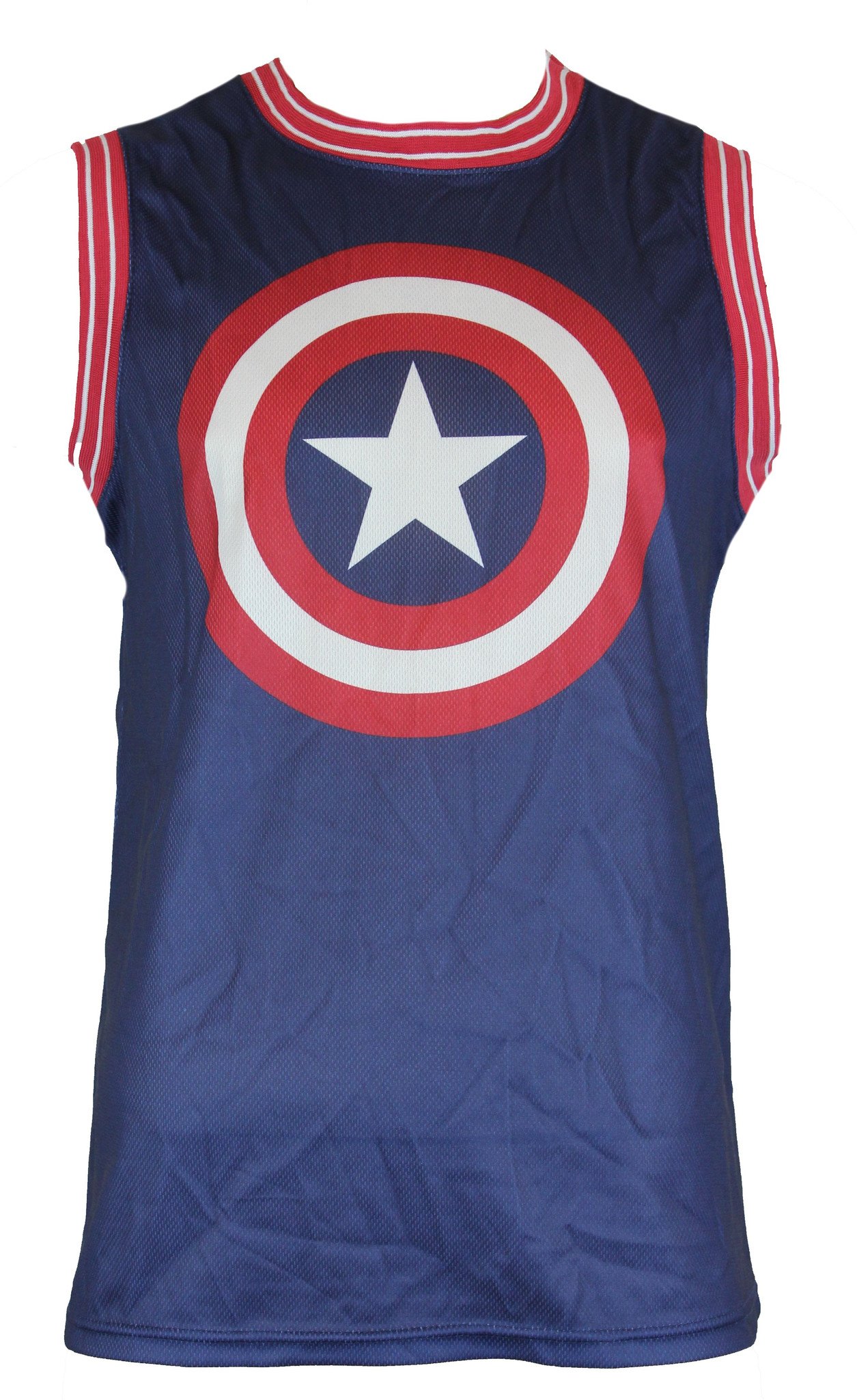 Captain America (Marvel Comics) Mesh Basketball Jersey Rogers Logo