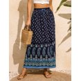 thumbnail image 3 of Weardear Women's Boho Floral Skirt Casual Elastic High Waist Maxi Skirts Flowy A Line Beach Long Skirt with Side Pockets, 3 of 7