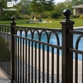 thumbnail image 6 of Fencer Wire Heavy Duty 7FT Outdoor Patio Steel Fencing Border Post, 16 Gauge Anti-Rust Metal Fence Post, 2” Diameter Decorative Garden Fence Post, 6 of 8
