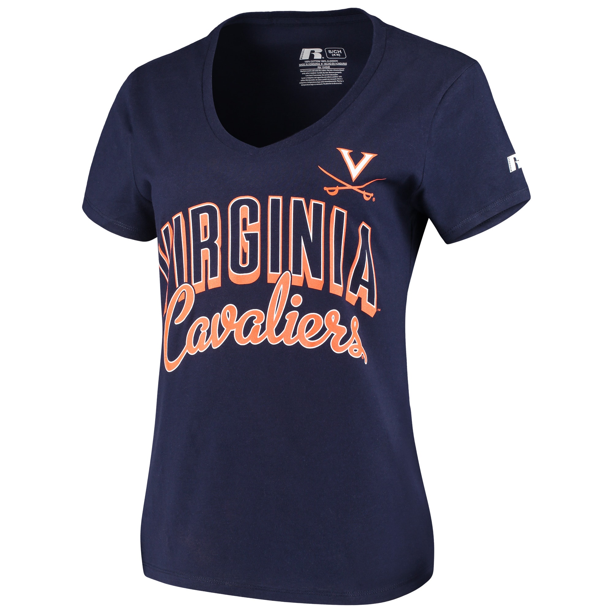 Virginia Cavaliers Russell Athletic Women's Arch V-Neck T-Shirt - Navy - image 2 of 3