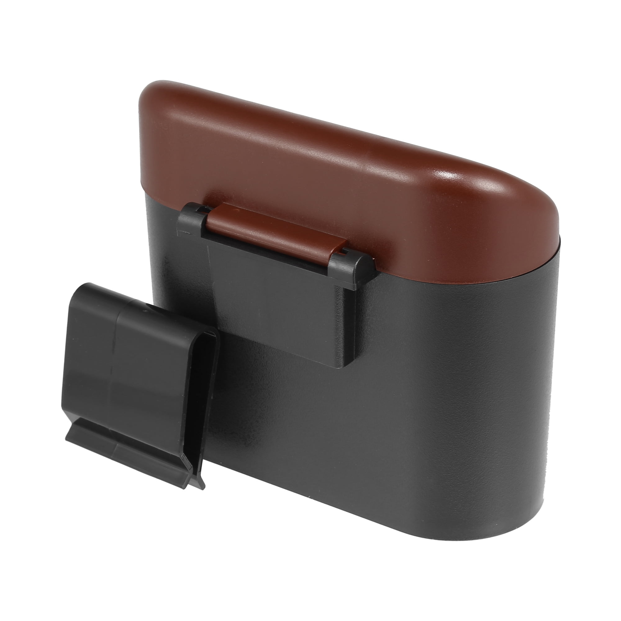 Unique Bargains Pressing Type Trash Can Hanging Vehicle Garbage Dust Box Brown