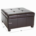 thumbnail image 2 of Burnside Ottoman de Rangement en Cuir Espresso, 2 of 6